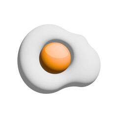 Fried egg 3d