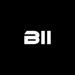 BII letter logo design with black background in illustrator, vector logo modern alphabet font overlap style. calligraphy designs for logo, Poster, Invitation, etc.