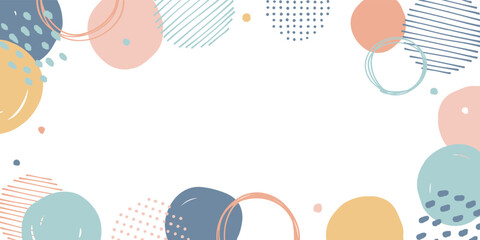 フレーム素材_アブストラクト_パステルカラー