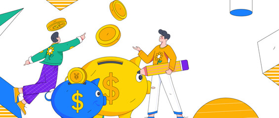 Internet finance financial management investment flat vector concept operation illustration
