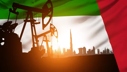 Poster UAE Flag. National holidays concept. © arsenypopel