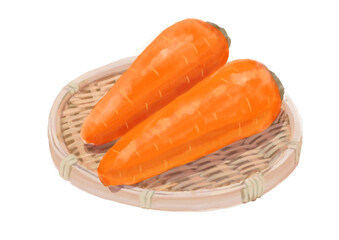 水彩のにんじん