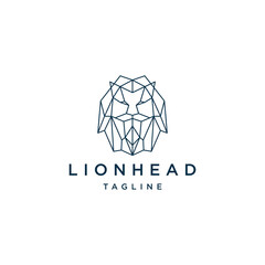 Lion head geometric polygonal logo vector icon design template