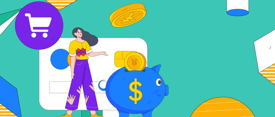 Internet finance financial management investment flat vector concept operation illustration
