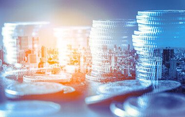 Finance and money technology background concept of business prosperity and asset management ....