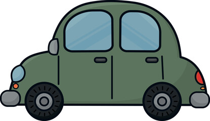 Vector illustration of a cute cartoon car
