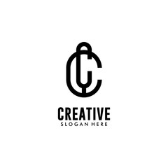 Modern initial CC logo letter simple and creative design concept
