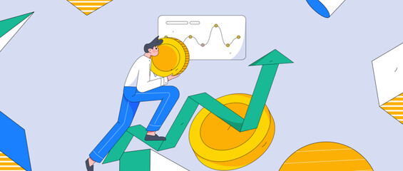 Internet finance financial management investment flat vector concept operation illustration
