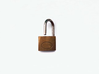 Naklejka premium Open padlock on white background