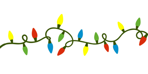 decorative twinkling lights for christmas, for the christmas tree. which is isolated on a transparent background png