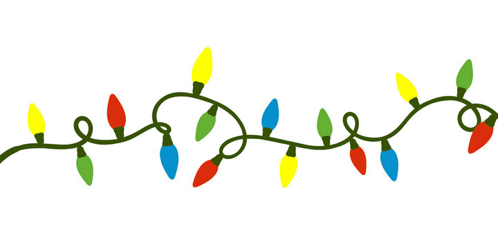 decorative twinkling lights for christmas, for the christmas tree. which is isolated on a transparent background png
