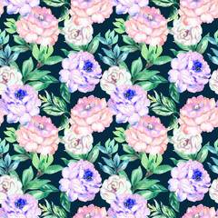 Seamless pattern stock llustration Bouquet fall winter season
