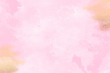 Pastel pink and gold abstract watercolor background texture. High resolution dusty rose and luxury gold colorful watercolor texture for cards, backgrounds, fabrics, posters. Hand draw backdrop
