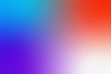 Abstract multicolor red blue purple white orange background. Grain gradient backdrop with place for text. Blurred pattern for your graphic design, banner, poster, card