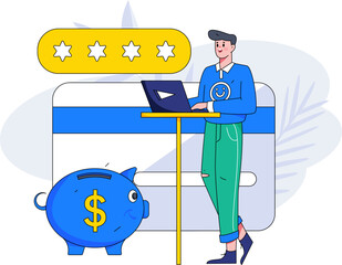 Internet finance financial management investment flat vector concept operation illustration
