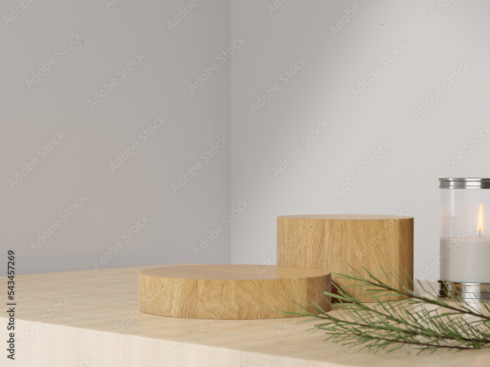 Poster 3d background products display podium scene. background 3d rendering with podium. stand to show cosmetic products. Stage showcase on pedestal display white studio. 3d rendering illustration
