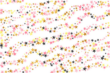 Obraz premium Creative black pink gold starburst vector wallpaper. Many starburst spangles Christmas decoration confetti. Baby shower star burst design. Sparkle symbols explosion.