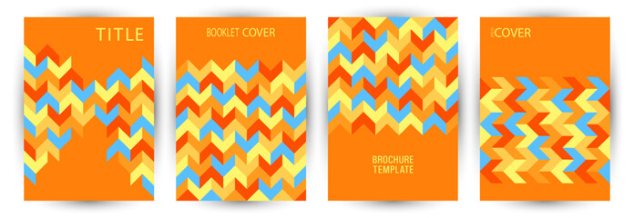 Naklejka premium Business booklet cover template set vector design. Suprematism style futuristic flyer layout set
