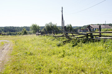 dirt road in the village
