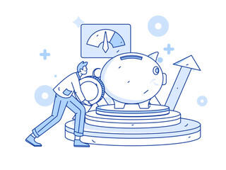 Internet finance financial management investment flat vector concept operation illustration
