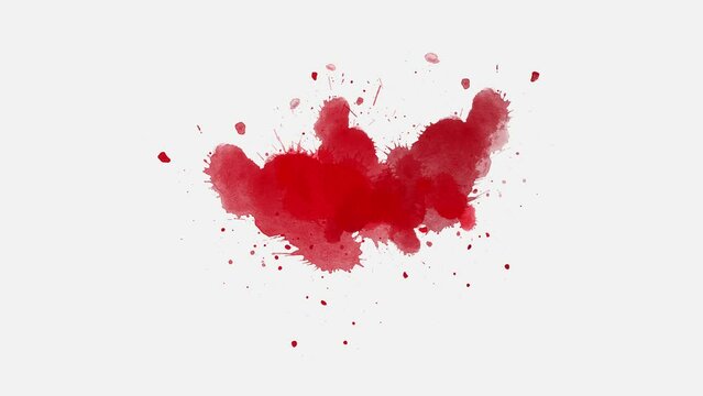 ink splatter compositing. dark red Ink Splatter Reveal the effect. Abstract slow motion transition reveal. ink brush stroke, fluid art background, overlay, alpha matte composition.