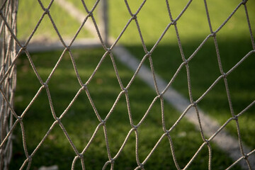 soccer goal net on grass