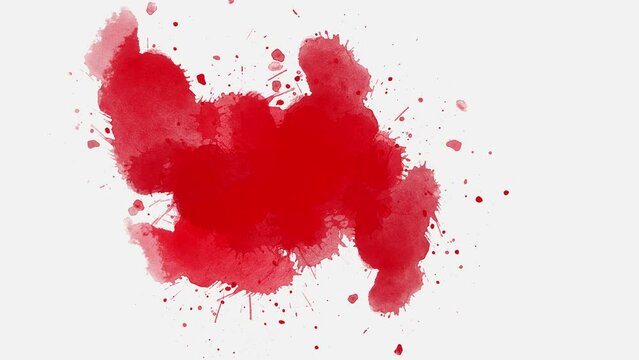 ink splatter compositing. dark red Ink Splatter Reveal the effect. Abstract slow motion transition reveal. ink brush stroke, fluid art background, overlay, alpha matte composition.