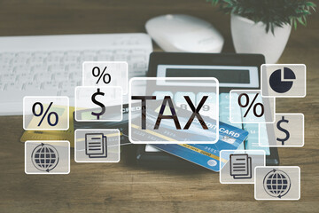  e-tax Invoice conceptman's hand is building a including debit note, credit note and receipt to be in electronic form with digital signature or time stamp