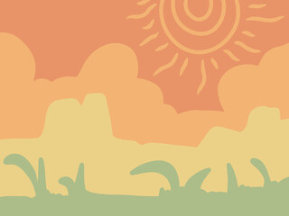 illustration of a landscape aesthetic background colorfull sand wallpaper pattern