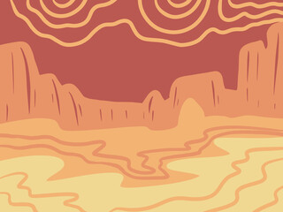 illustration of desert landscape aesthetic background colorfull wallpaper pattern