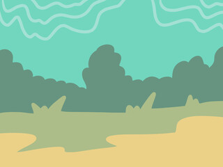 illustration of a landscape aesthetic background colorfull wallpaper pattern