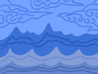 aesthetic background colorfull illustration wallpaper waves sea clouds