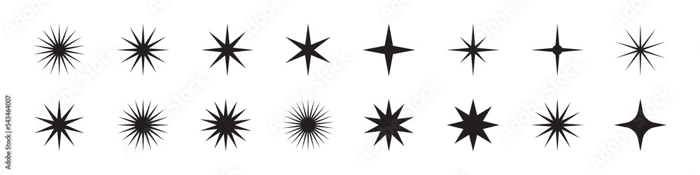 Wall mural set of starburst. star. collection of trendy stars shapes. vector icons for apps and websites.