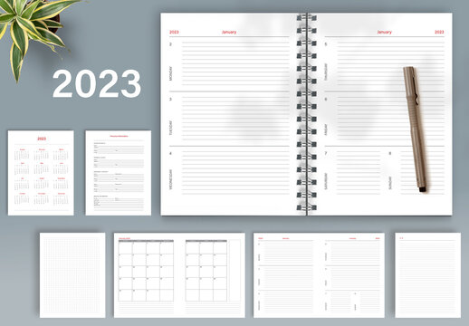 2023 Monthly Weekly Personal Planner Layout