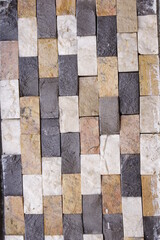 Natural stone for home wall decoration, arranged neatly and aesthetically