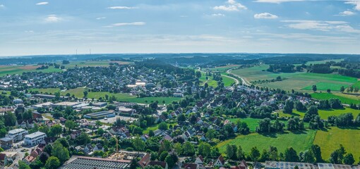 Blick über Wertingen in Schwaben - Blickrichtung Südost gen Gottmannshofen
