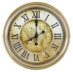 Antique clock on transparent background. - obrazy, fototapety, plakaty