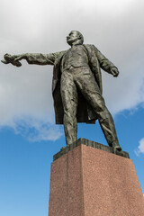 Lenin Statue on the Moskovskaya Ploshchad (Moscow Square) in St. Petersburg, Russia, Europe