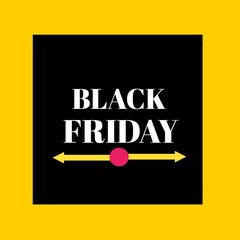 Black friday text written on yellow and black background