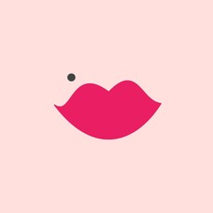 Pink lips and a black mole over upper lip with babypink skintone