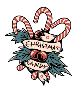 christmas candy png tattoo design