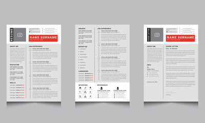 cv templates two-page rad color resume format  simple with  creative Professional design vector