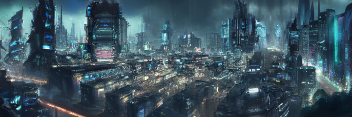 Cyberpunk Landscape Night City
