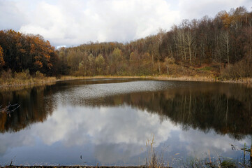autumn landscape with lake