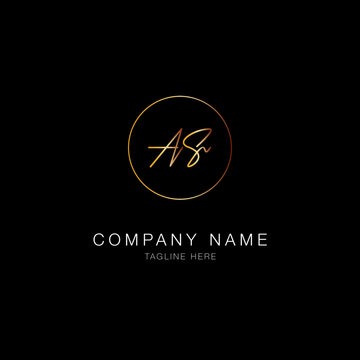 AS Lettermark Logo in Black and Gold
