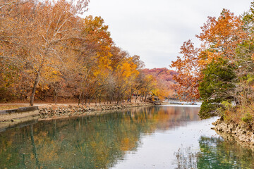 Overcast view of the fall color of Ha Ha Tonka State Park