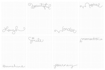 hand-written journal notecards with graph paper