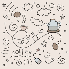 cute doodle for coffee tea infuser bag