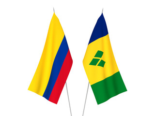 Colombia and Saint Vincent and the Grenadines flags
