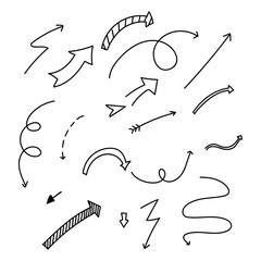 chaotic different black arrows of different type